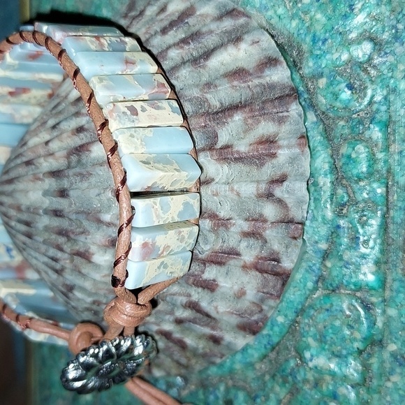 Sea sediment Jasper stone bracelet - Picture 3 of 4